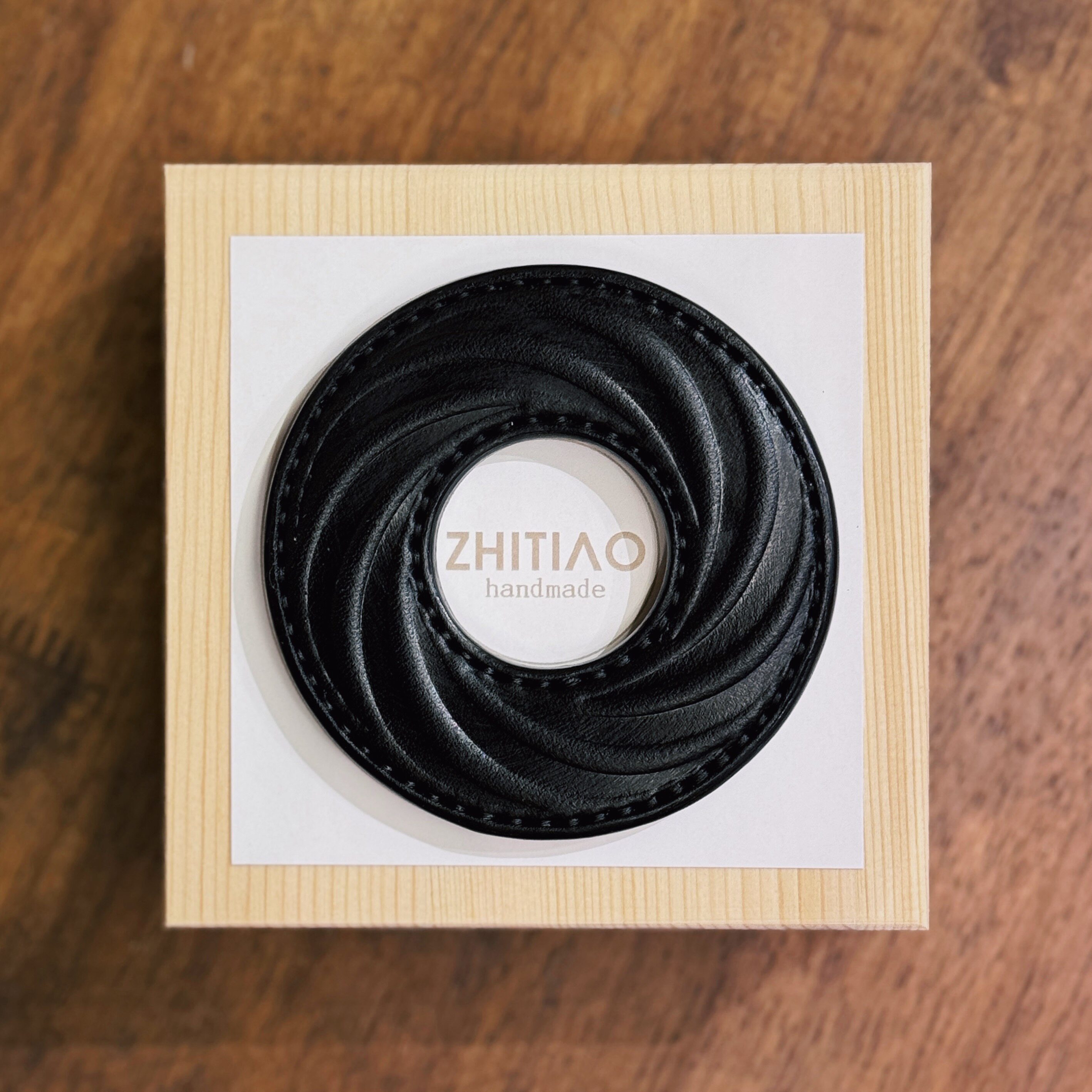 纸条手作 手工牛皮竹刀锷 竹剑刀锷 剑道刀镡TSUBA 疾如旋踵