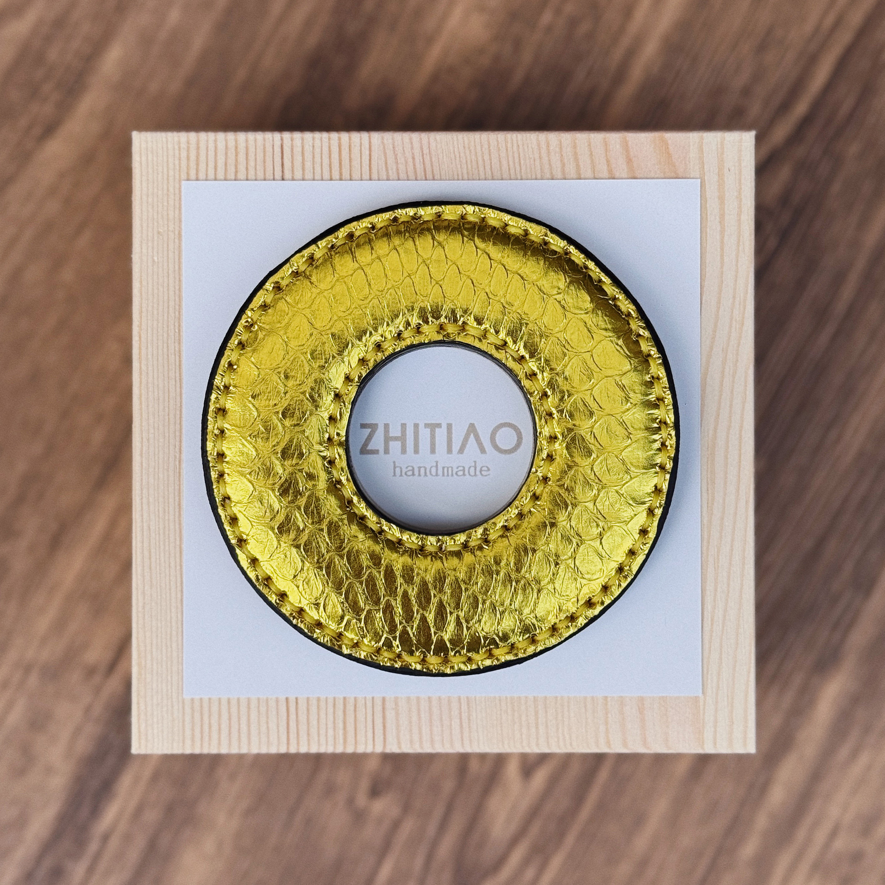 纸条手作 手工蛇皮竹刀锷 竹剑刀锷 剑道刀镡TSUBA