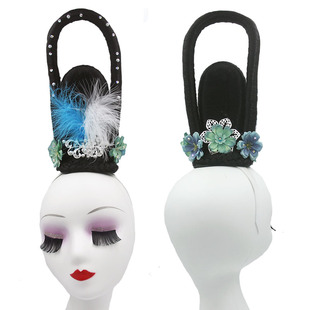 新品 《博物馆之夜》古典舞舞蹈群舞头饰舞台演出表演羽毛发饰