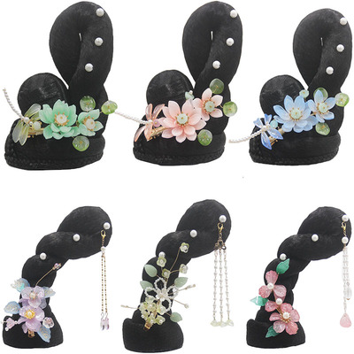 六一古典舞艺考生独舞古装汉服假发髻舞蹈演出发饰民族舞成人儿童