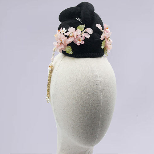 新品古典舞《采莲》假发头饰舞蹈艺考表演服集体舞群舞中国舞发饰