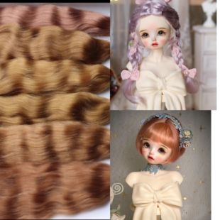进口精梳马海毛发排小布/BJD6分娃发束blythe/ob11娃假发原毛羊毛