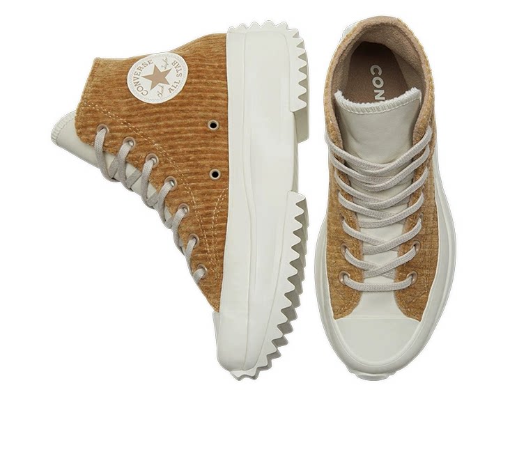 converse匡威锯齿鞋底防滑厚底增高女子抓绒内里休闲鞋a03253c