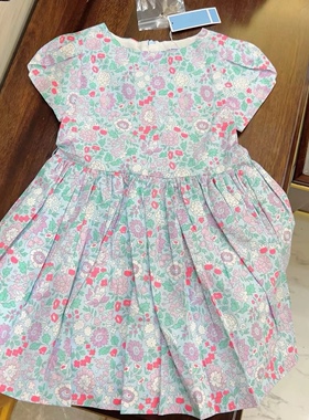 2025法单童装春夏装女大童泡泡袖连衣裙liberty碎花4-12包邮