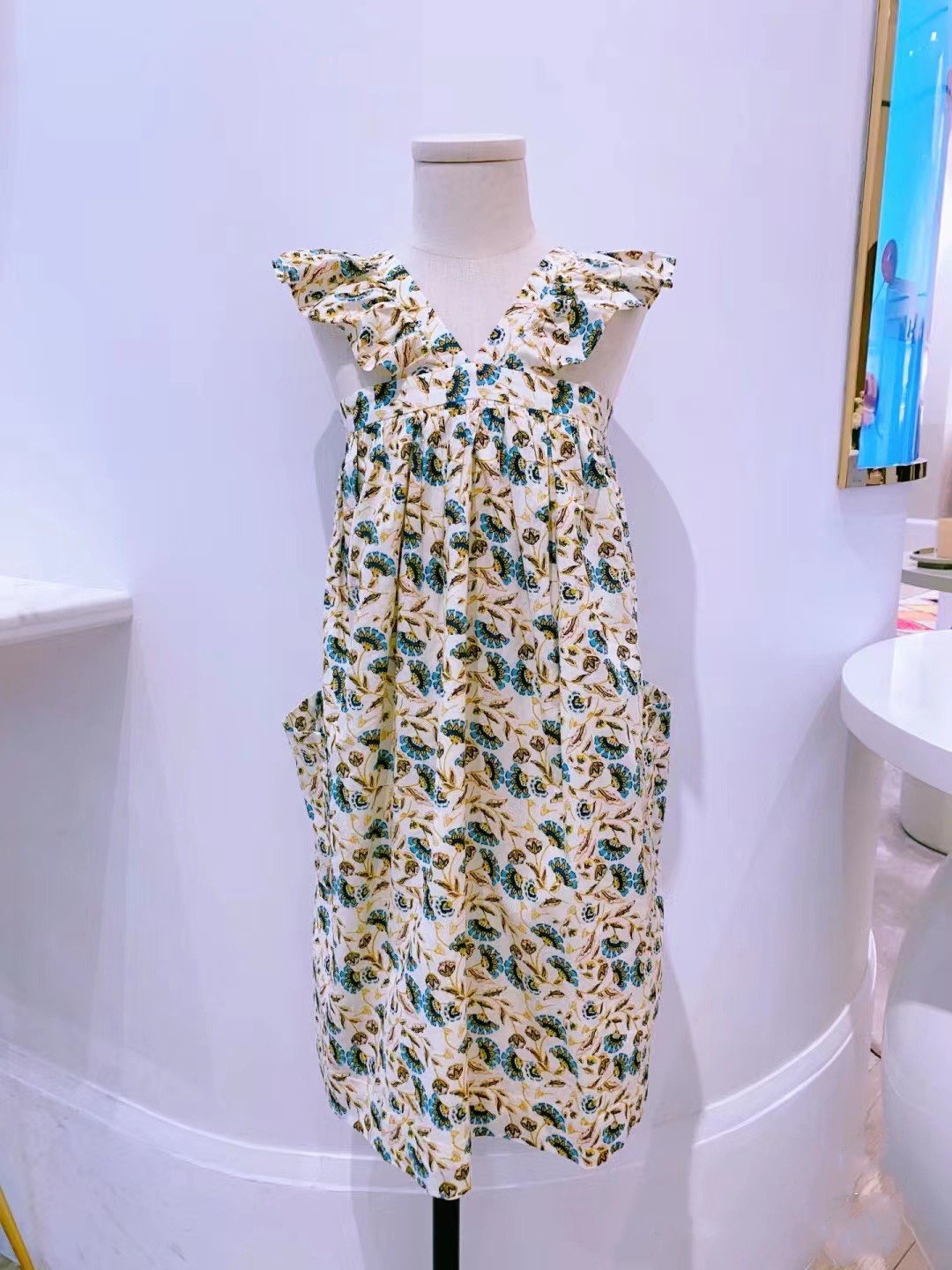 法单童装 24夏新款女大童碎花连衣裙度假风背心裙长裙4-14岁包邮