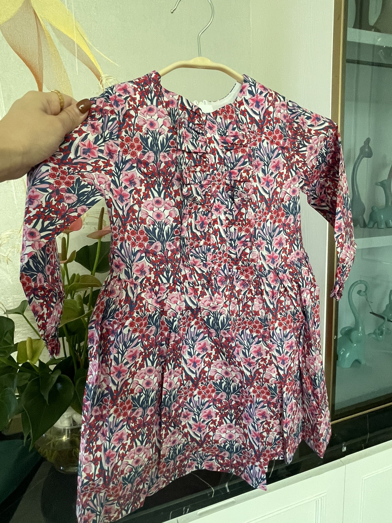 法单新款童装25春秋碎花圆领裙子长袖公主裙女童连衣裙4-12岁包邮