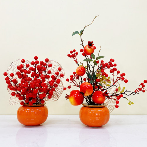 红果发财果福桶摆放桌面摆设