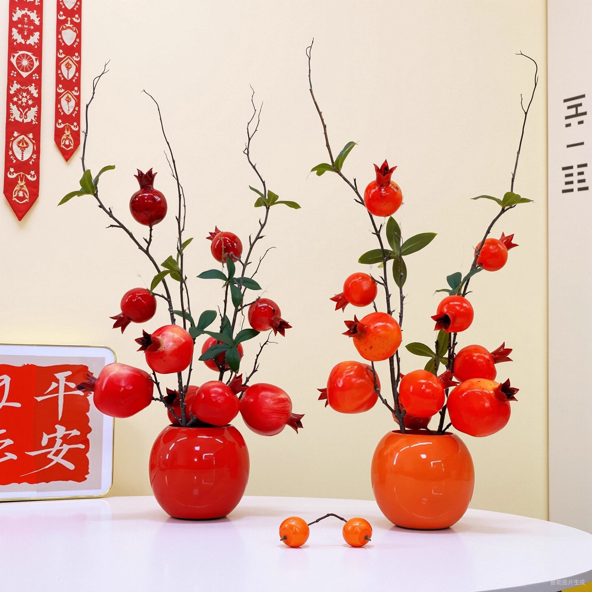 高档石榴花仿真花红果干花果树枝摆件客厅插花餐桌假花花束摆设花,鲜花速递/花卉仿真/绿植园艺,仿真花,淘宝优惠券,粉丝福利购,淘宝优惠卷