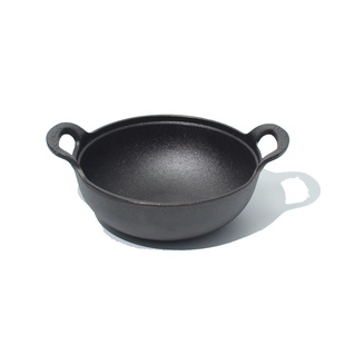 20厘米家用铸铁元宝锅无涂层不粘锅小炒锅油炸锅炖锅平底不挑灶