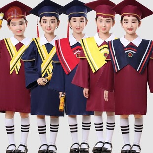 暖枫莱幼儿园毕业服装儿童博士服学位服小学生毕业拍照典礼服男女