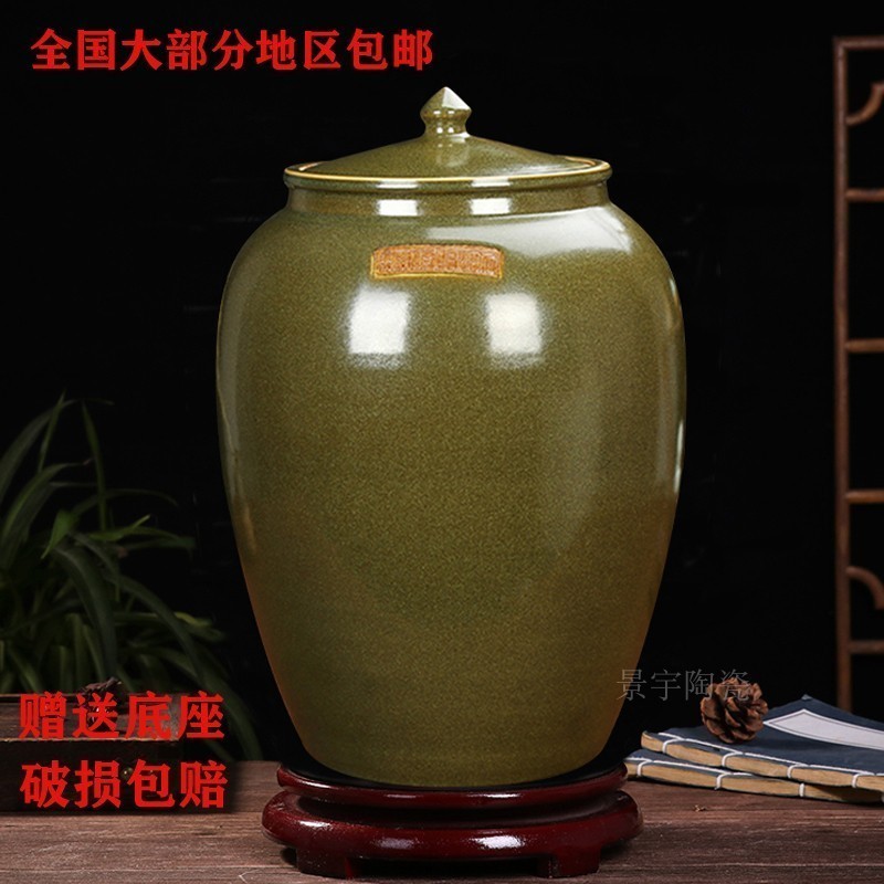 景德镇陶瓷米缸水缸酒坛家用带盖米桶20斤30斤50斤100斤防潮防虫