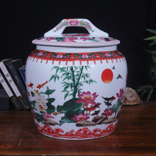 陶瓷米缸30斤50斤米桶面粉缸