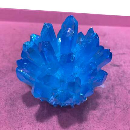 天然小块蓝色水晶簇原石摆件消磁净化风水办公室客厅玄关礼品