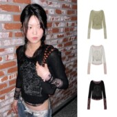 Exclusive T恤 显瘦长袖 type 街头复古纯欲蕾丝拼接假两件百搭修身