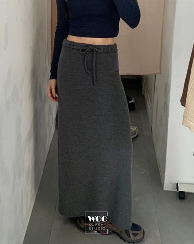 高腰显瘦拖地裙半身裙