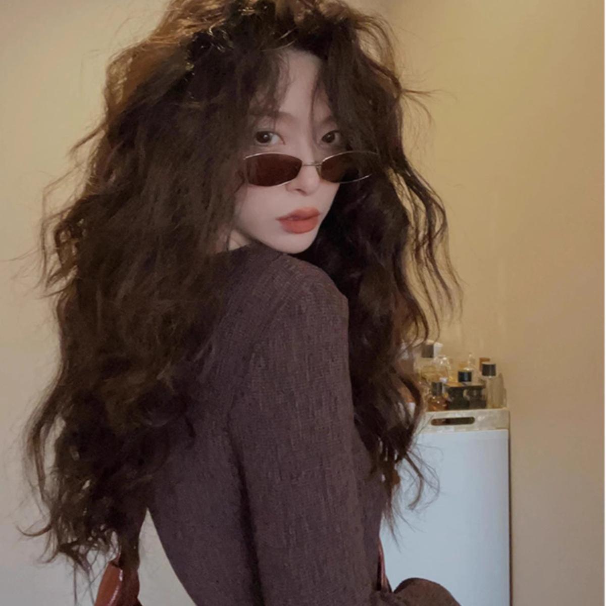 女肌理感小众长袖打底衫上衣ins