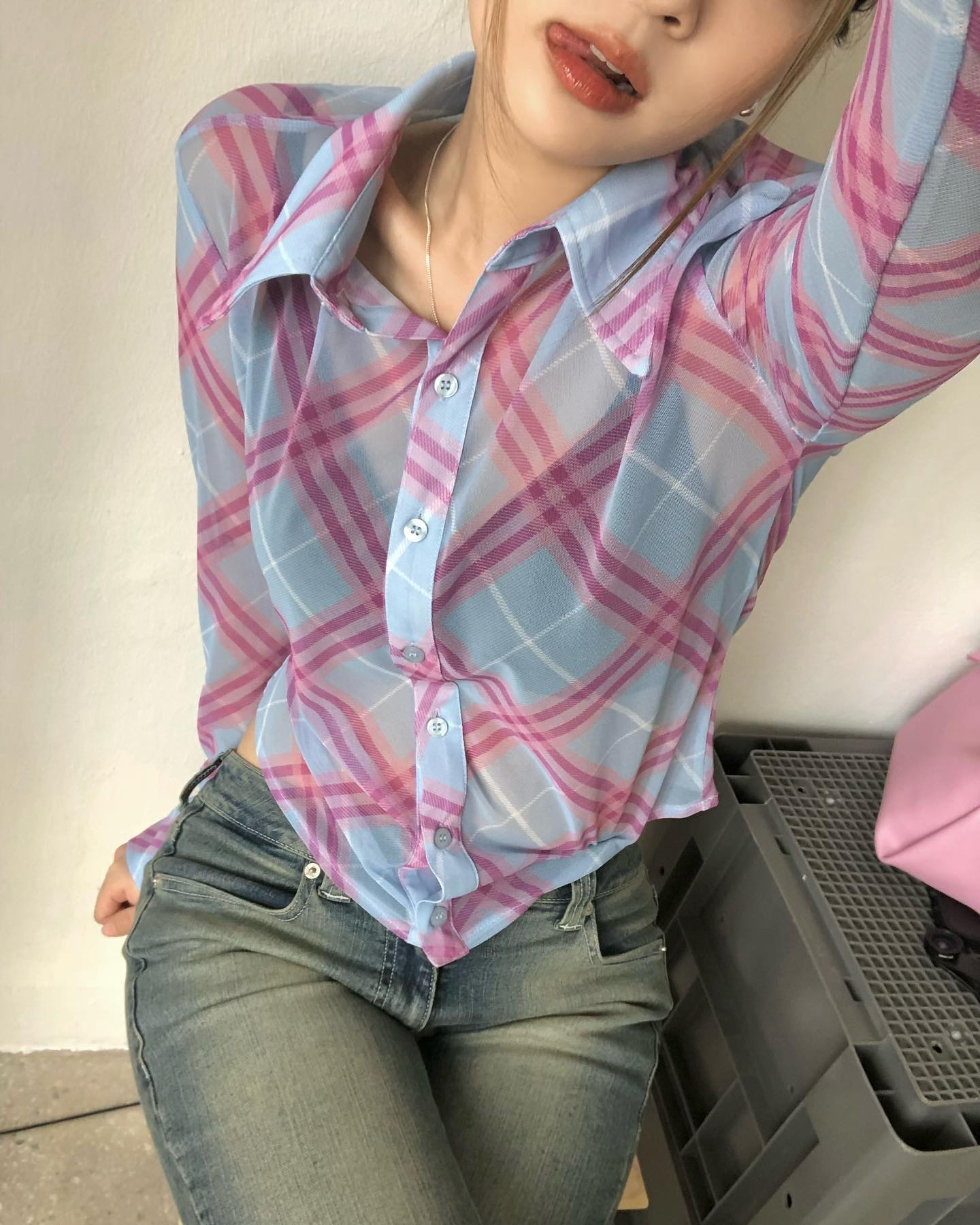 修身显瘦韩版小众单排扣长袖