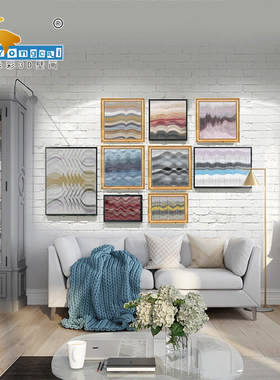波浪艺术个性新颖光栅画家装版画客厅卧室书房玄关现代简约北欧风