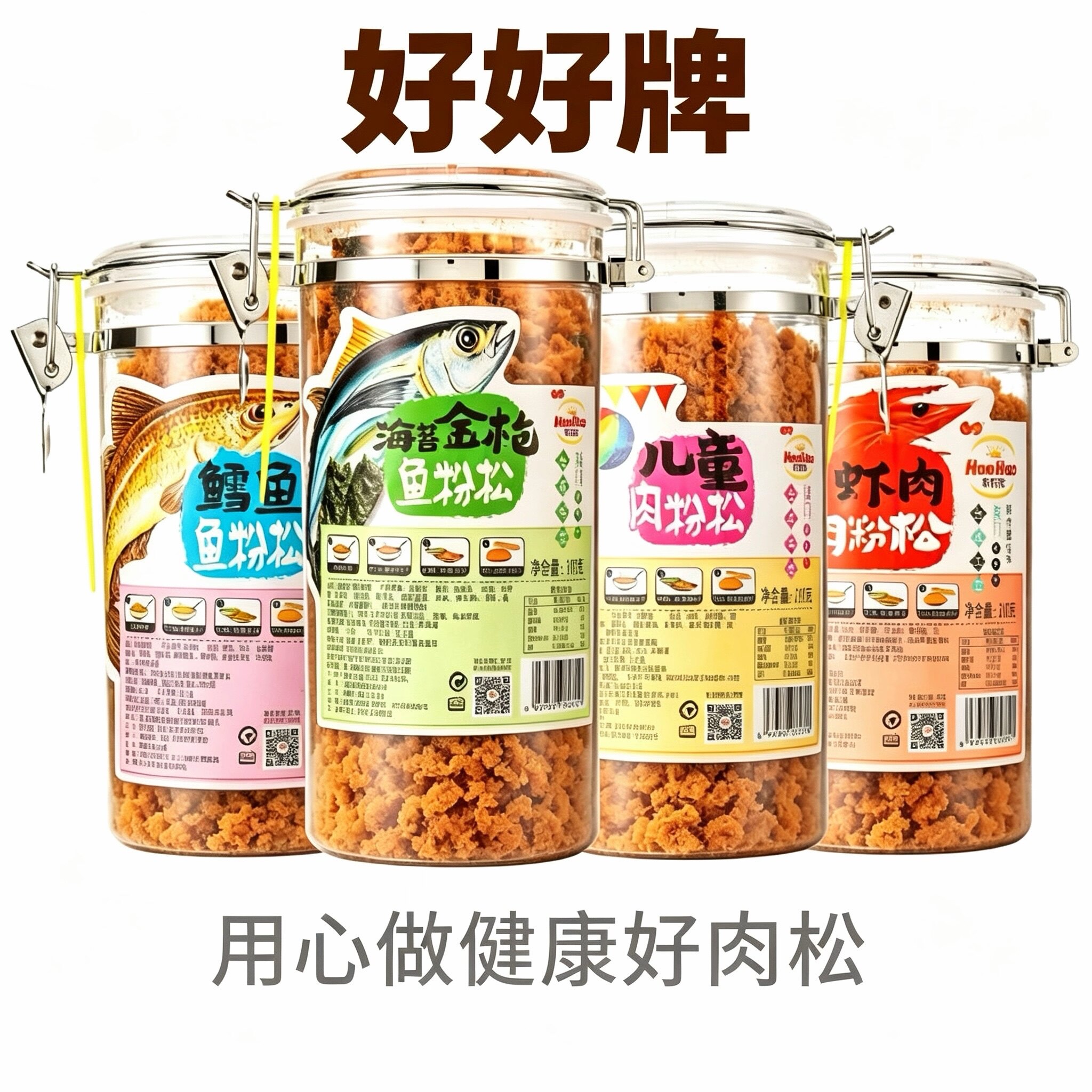 厦门特产好好牌儿童肉粉松310g海苔金枪鱼松鳕鱼松虾松早餐配粥饭
