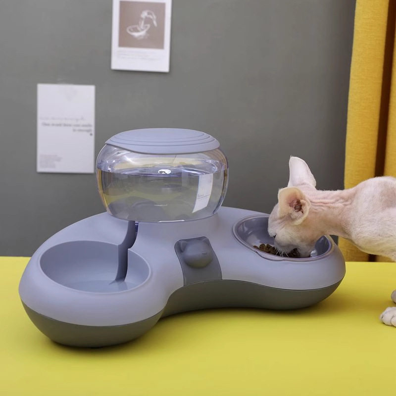 猫碗狗狗碗食盆饮水双碗猫咪食碗狗盆猫粮水碗宠物用品智能防翻