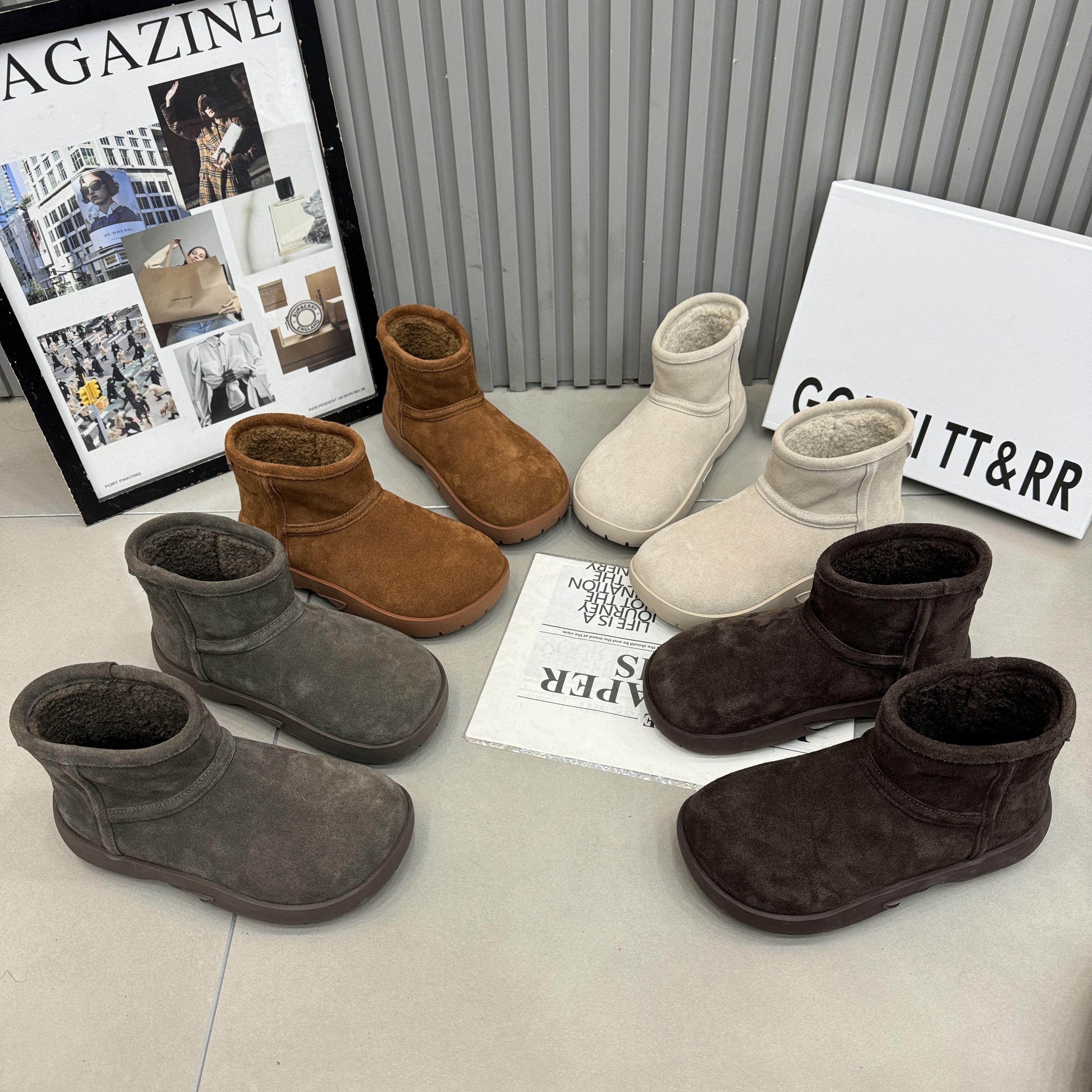 2025新款真皮厚底加绒马丁靴女秋冬复古百搭休闲短筒靴女鞋雪地靴