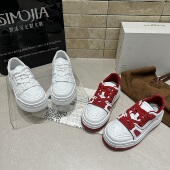 新款 真皮纯皮厚底内增高百搭休闲女鞋 板鞋 芭慕秀2026春季 小白单鞋