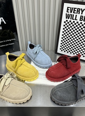 TTYY2026春季新款磨砂真皮纯皮厚底内增高百搭休闲女鞋勃肯鞋单鞋