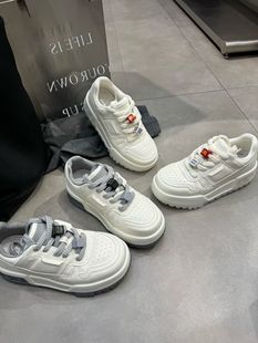 新款 面包鞋 真皮厚底增高小白鞋 爆款 女 女百搭休闲运动板鞋 2026春季