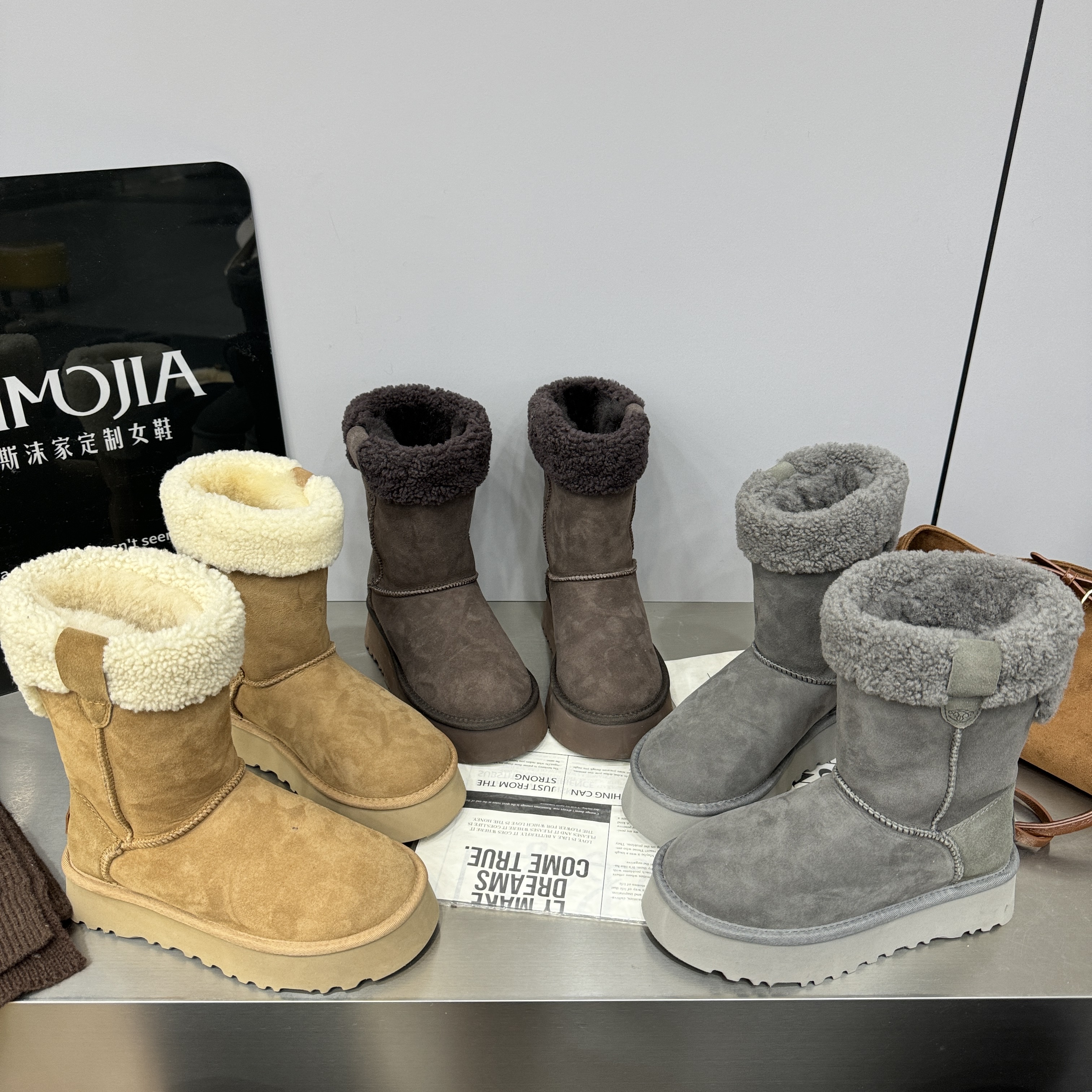 羊皮毛一体2025冬季新款厚底增高羊羔毛毛加绒保暖雪地靴女鞋短靴