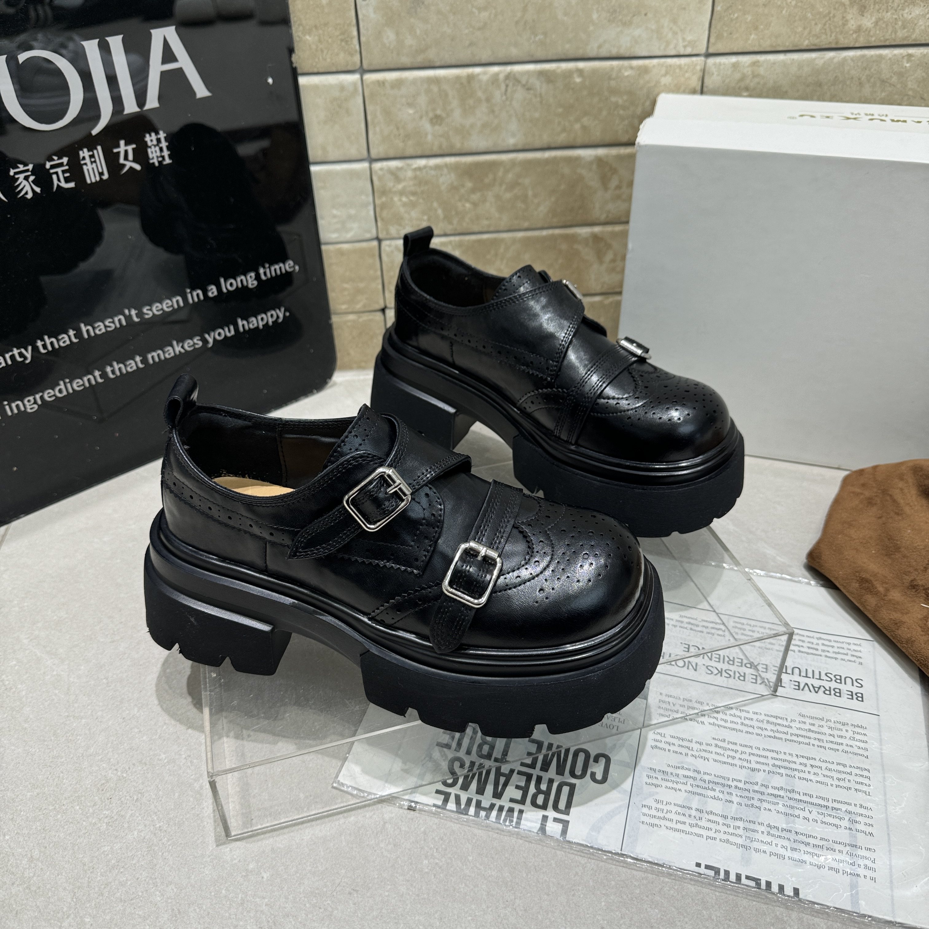 芭慕秀2026春季新款真皮皮里皮带扣低帮圆头低跟平底乐福鞋单鞋女,女鞋,乐福鞋（豆豆鞋）,淘宝优惠券,粉丝福利购,淘宝优惠卷