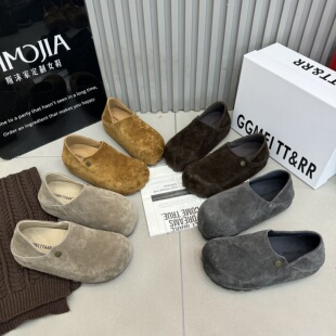 TTRR2026春季新款真皮纯皮厚底内增高勃肯鞋女百搭休闲爆款女鞋