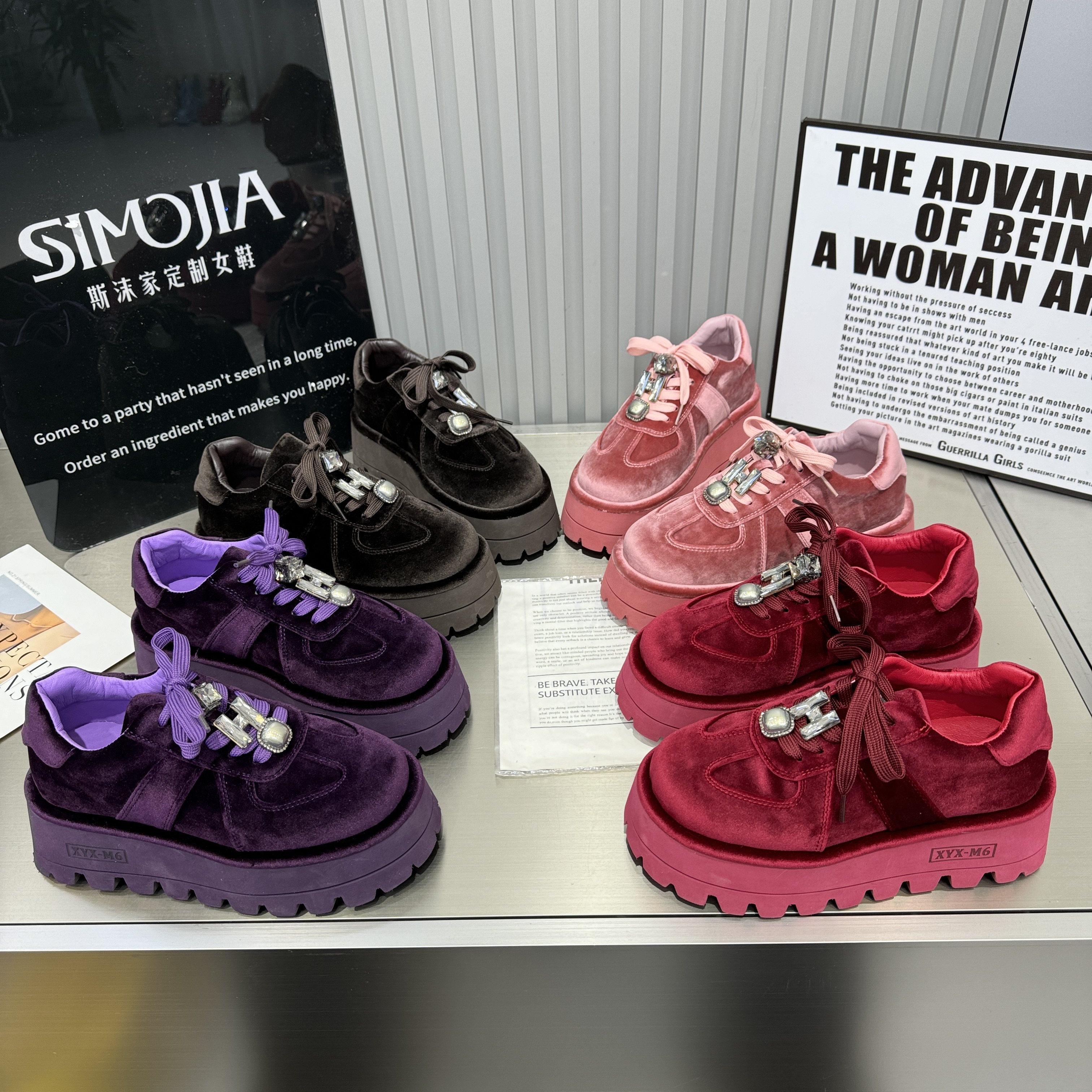 2026春季新款金丝绒水钻亮钻厚底增高百搭休闲女鞋单鞋乐福鞋潮鞋,女鞋,勃肯鞋/软木鞋,淘宝优惠券,粉丝福利购,淘宝优惠卷