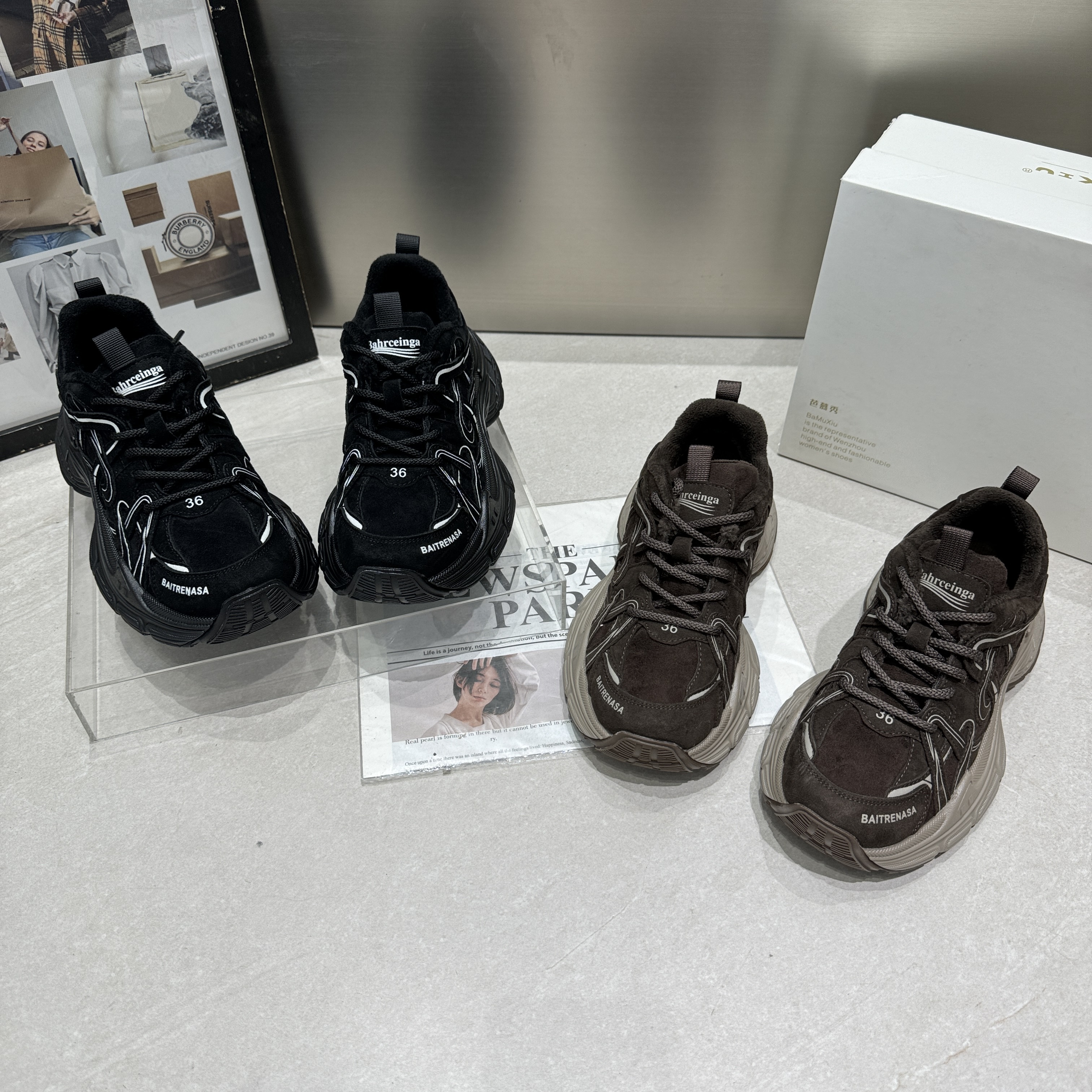 秋冬季厚底加绒老爹鞋女新款百搭时尚小个子增高轻便休闲运动鞋