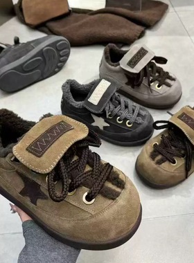 TTYY2025冬季新款平底内增高羊羔毛加绒保暖雪地靴女鞋休闲鞋短靴