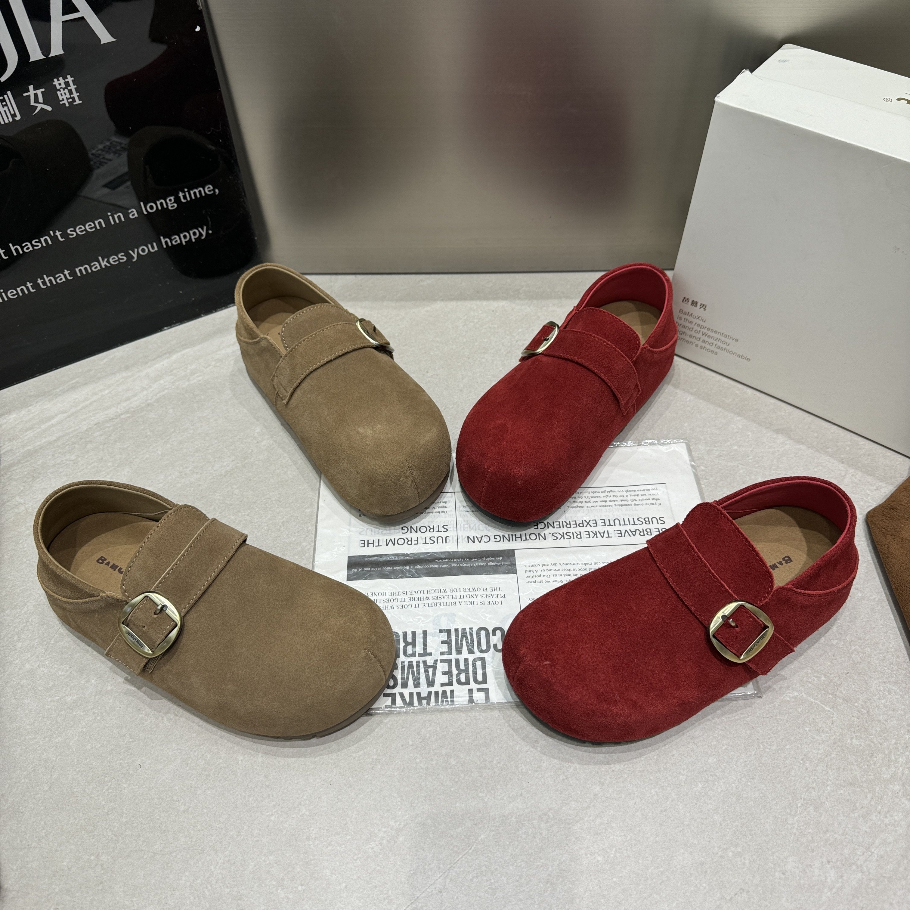 芭慕秀2026春季新款真皮勃肯鞋女鞋舒适两穿休闲包头半拖鞋懒人鞋,女鞋,勃肯鞋/软木鞋,淘宝优惠券,粉丝福利购,淘宝优惠卷