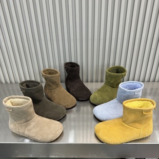 雪地靴勃肯鞋 2025新款 真皮厚底加绒秋冬复古百搭休闲短筒靴女鞋