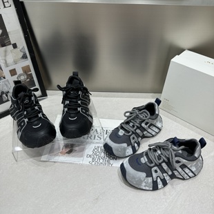 德训鞋 2025秋季 休闲百搭女鞋 真皮纯皮松糕厚底内增高老爹鞋 新款