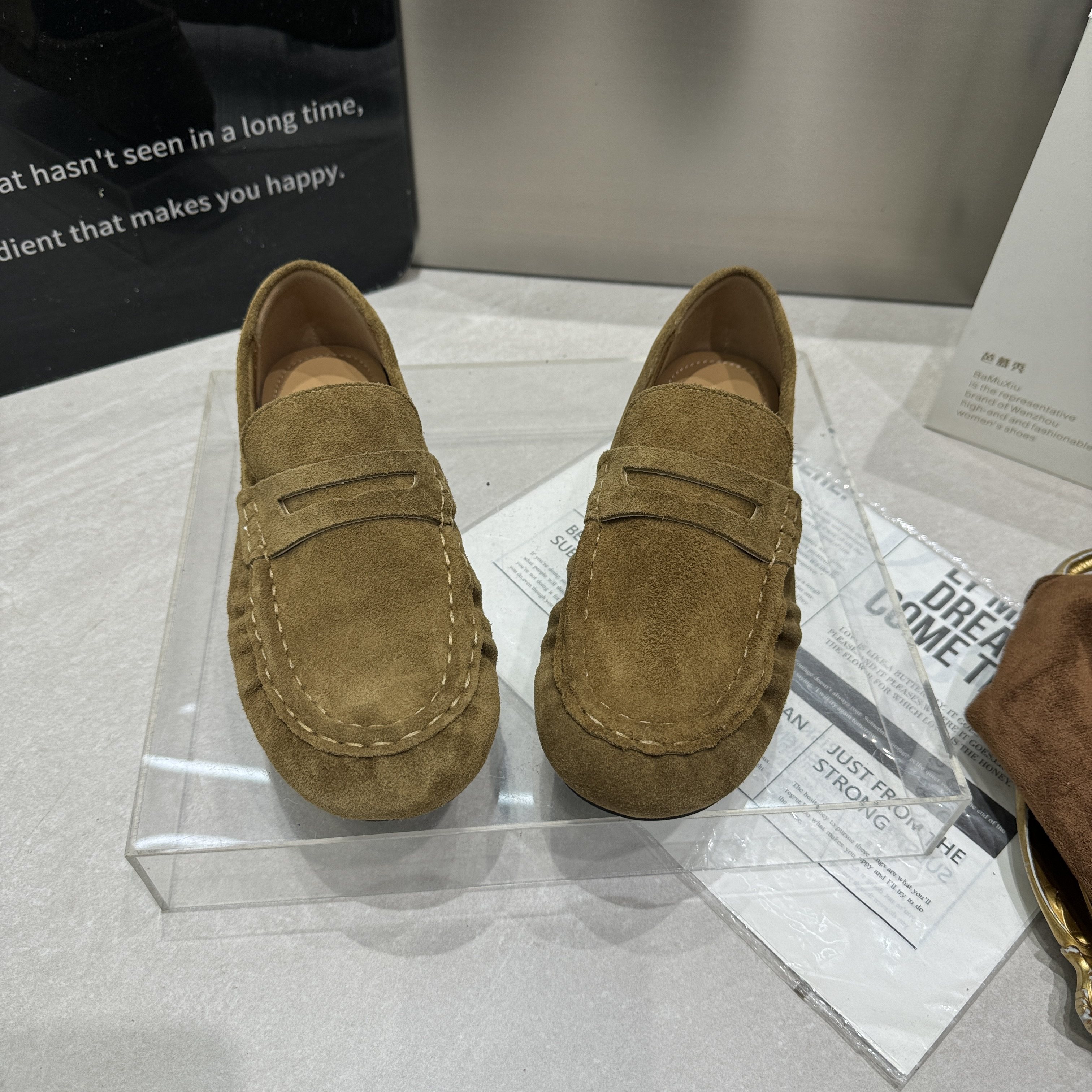 芭慕秀2026春季新款磨砂真皮厚底增高百搭休闲女鞋勃肯鞋豆豆鞋,女鞋,勃肯鞋/软木鞋,淘宝优惠券,粉丝福利购,淘宝优惠卷