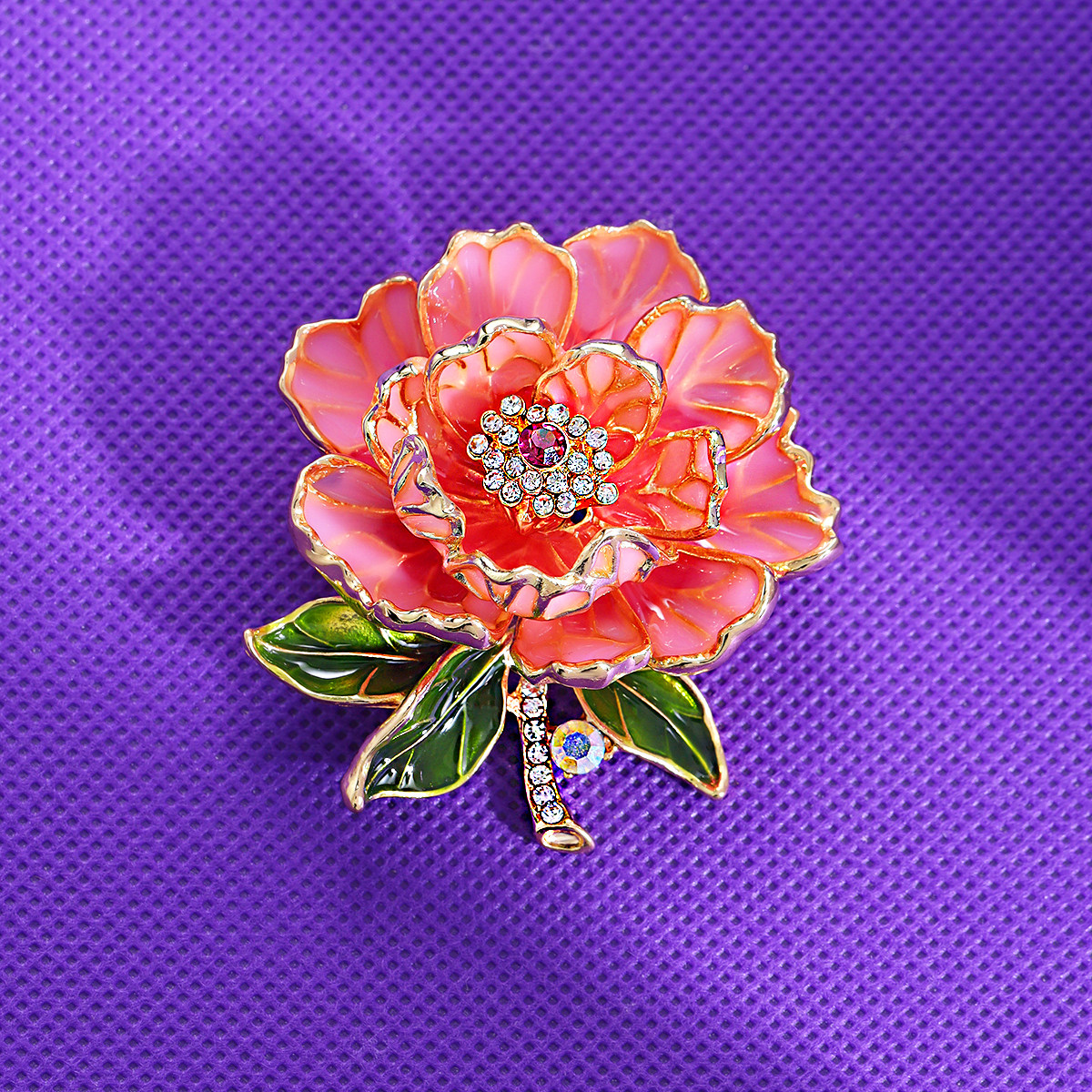 国风牡丹花胸针女精致高级感服装别针胸花旗袍汉服配饰品领针批发