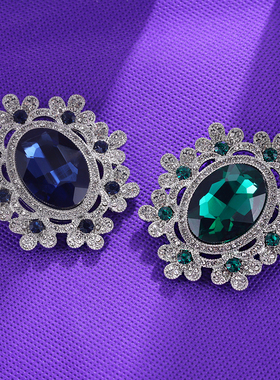 复古个性创意玻璃水晶花朵胸针高档气质女士西装大衣别针胸花饰品