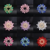 日韩水晶胸针女高档防走光小众创意胸花设计感时尚 百搭别针配饰品