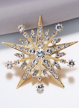 六芒星胸针女高档胸花ins潮个性防走光别针挂件简约外套配饰饰品