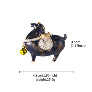 创意设计感马上有钱胸针精致可爱卡通生肖马别针西装外套配饰胸花