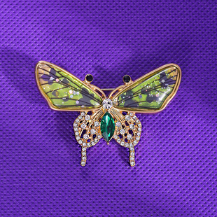 热销蝴蝶胸针简约时尚 礼服胸花 金属质感镶钻毛衣开衫 别针高档西装