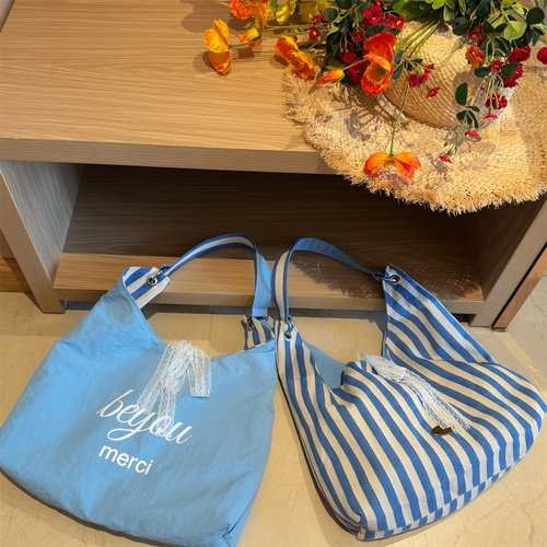 一包两背！现货发！海盐蓝&夏日红AB双面旅行出游大容量单肩布包