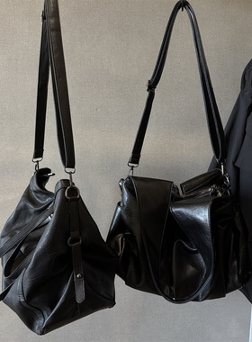 【高智感斜挎黑色大包】长期主义百搭实用四季大容量单肩斜挎女包