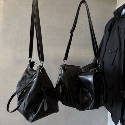 【高智感斜挎黑色大包】长期主义百搭实用四季大容量单肩斜挎女包