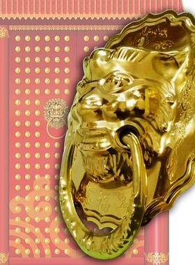 大门虎头环小吃车不锈钢配件狮头兽头麒麟头农村院门铁门木门拉环