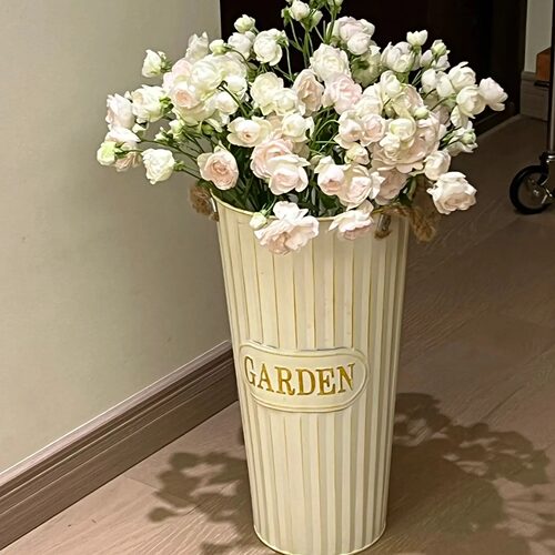 复古铁艺花桶摆件客厅小众落地桶