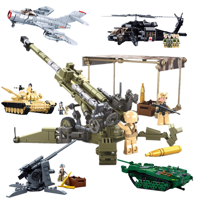 榴弹炮军人积木军事玩具
